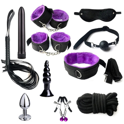 Набор БДСМ LOLITOP 12 предметов черно-фиолетовый (черный) 