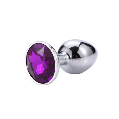 Анальная пробка Favorite, из металла, размер S, с фиолетовым кристаллом Анальная пробка с фиолетовым кристаллом (фиолетовый) 
