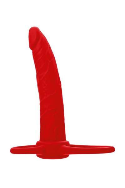 Насадка на пенис Toyfa Black,Red для двойного проникновения, красная (красный) 