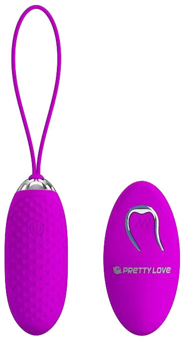 Лиловое пупырчатое виброяйцо Joanna с пультом ДУ Baile (фиолетовый) 
