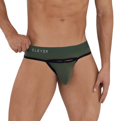 Мужские трусы стринги Clever Celestial Thong хаки 10 L Clever Masculine Underwear 1147 (зеленый) 