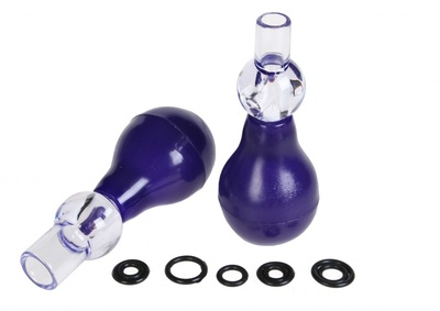 Помпы с кольцами для сосков Pipedream Nipple Erection Set (прозрачный; фиолетовый) 