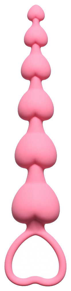 Розовая анальная цепочка Heart s Beads Pink 18 см Lola Toys (розовый) 