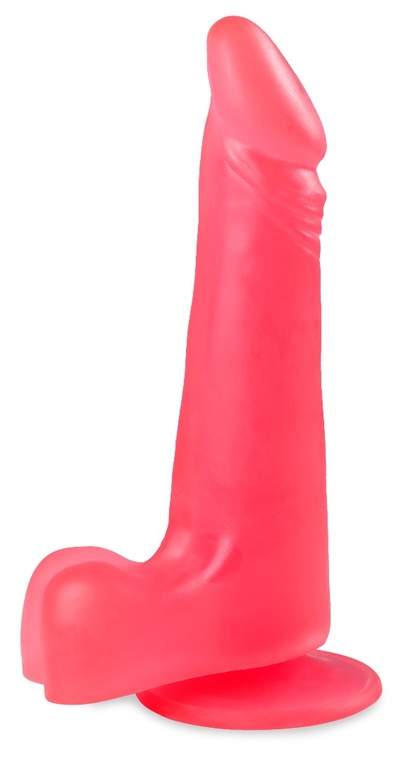 Розовый фаллоимитатор на присоске без вибрации 17,8 см LoveToy 