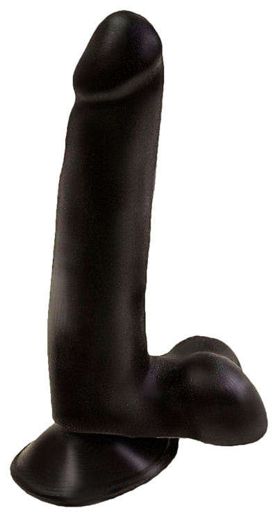 Фаллоимитатор чёрного цвета на присоске 16,8 см LoveToy (черный) 