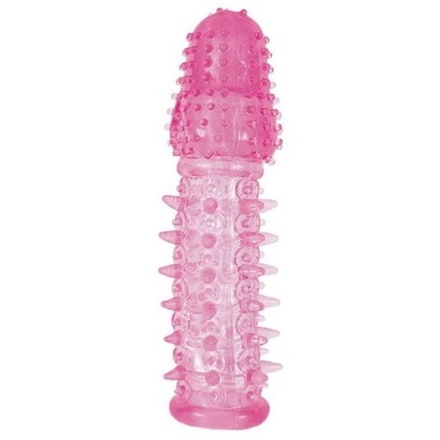 Насадка на пенис с ворсинками TOYFA, TPE, розовая, 13,5 см Toyfa Basic (розовый) 