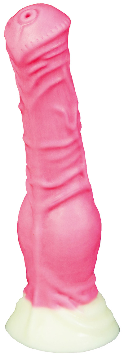 Розовый фаллоимитатор Пони mini 18,5 см Erasexa (розовый; белый) 