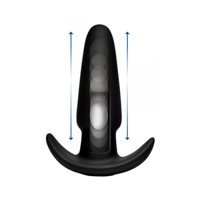 Черная анальная вибропробка Kinetic Thumping 7X Medium Anal Plug 13,3 см XR Brands AF912 (черный) 