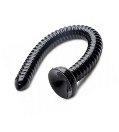 Черный анальный стимулятор-гигант Hosed Ribbed Anal Snake Dildo 50,8 см XR Brands AF550 