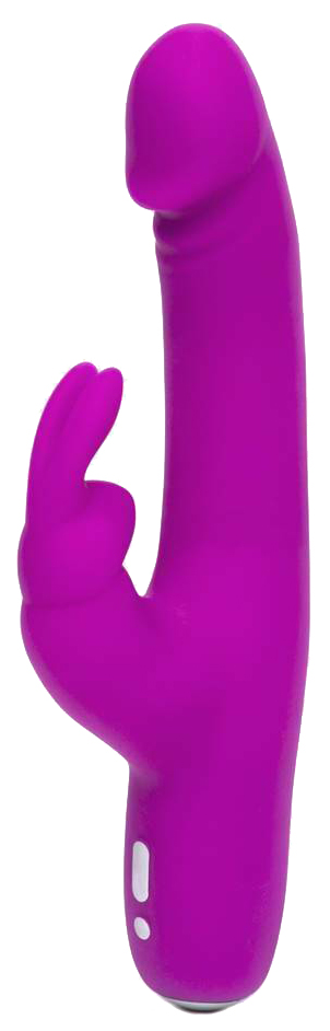 Фиолетовый перезаряжаемый вибратор Rabbit Slimline Curve Rechargeable 24 см Happy Rabbit 