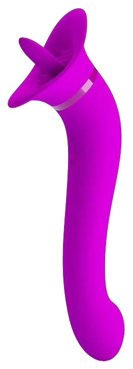 Вибратор Baile Faust двусторонний с подвижным язычком лиловый 16 см (фиолетовый) 
