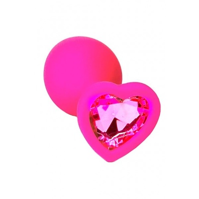 Анальная пробка Kanikule, розовая с кристаллом в форме сердца 3552-01 (розовый) 