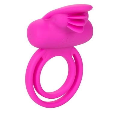 Эрекционное кольцо California Exotic Novelties Dual Clit Flicker ярко-розовое (розовый) 