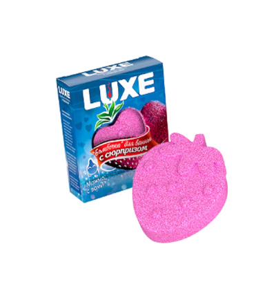 Бомбочка LUXE для ванны с сюрпризом, клубничка (розовый) 