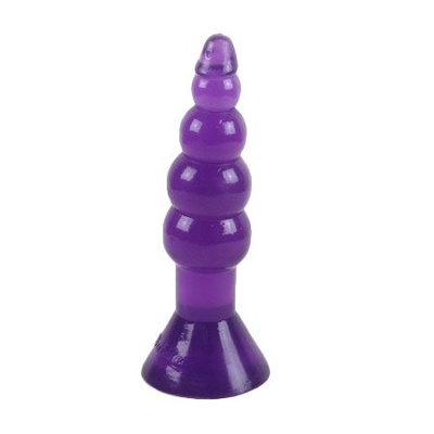 Фиолетовая анальная пробка-елочка с присоской 18 см Baile 53915-SM (фиолетовый) 