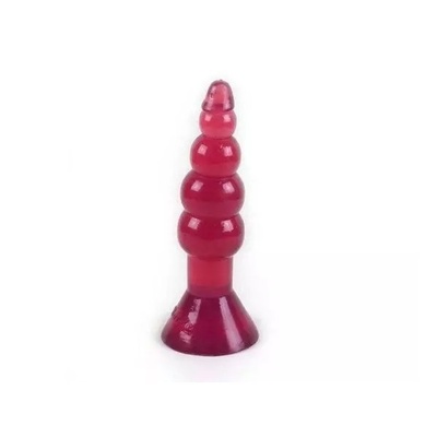 Красная анальная пробка-елочка с присоской 17 см Baile 50858 (красный) 
