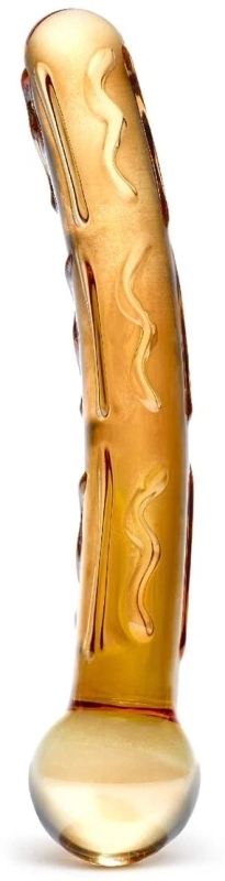 Изогнутый фаллоимитатор Glas стеклянный золотистый 