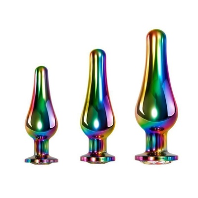 Набор анальных пробок Evolved Rainbow Metal Plug Set радужных 3 шт Набор из 3 радужных анальных пробок Rainbow Metal Plug Set (разноцветный) 