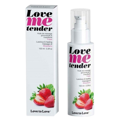 Массажное масло Love To Love Love Me Tender Strawberry согревающее аромат клубники 100 мл 