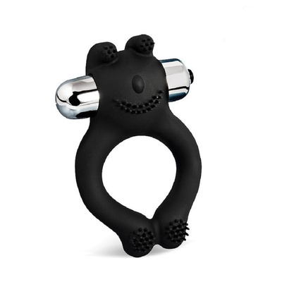 Эрекционное кольцо с вибрацией Sex Expert черное 3 см SEM-55257 (черный) 