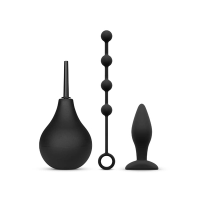 Анальный набор Nexus Anal Beginner Kit: пробка, душ и шарики (черный) 