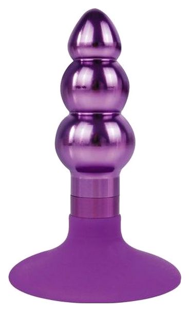 Фиолетовая анальная пробка-елочка с круглым ограничителем 9 см Bior toys (фиолетовый) 