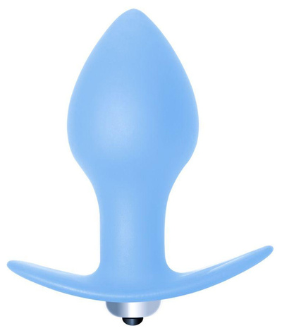 Голубая Вибропробка анальная Bulb Anal Plug 10 см Lola Toys (голубой) 