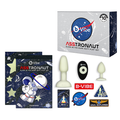 Набор анальных игрушек b-Vibe Asstronaut Glow In The Dark Set (желтый) 