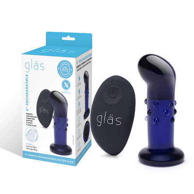 Стеклянный вибратор Glas 4" in Rechargeable (синий) 