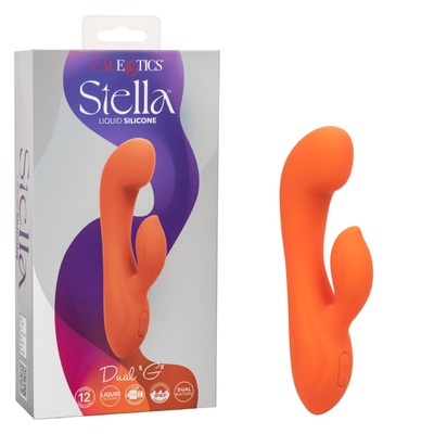 Вибромассажер California Exotic Novelties Stella Liquid Silicone Dual “G” (оранжевый) 