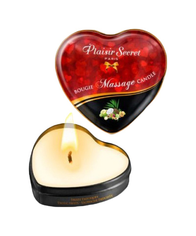Массажная свеча с ароматом экзотических фруктов Bougie Massage Candle 35 мл. Plaisir Secret 