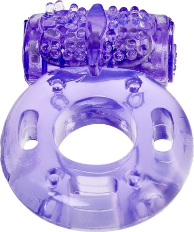 Эрекционное кольцо с вибрацией Bradex Ring Elastic Heart фиолетовое (фиолетовый) 