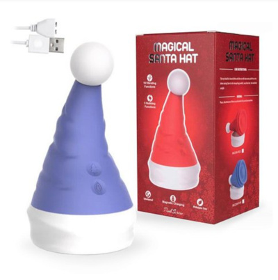 Сиреневый вибростимулятор в форме колпака Magical Santa Hat Erokay (фиолетовый) 