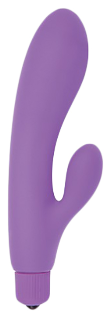 Фиолетовый вибратор с клиторальным пальчиком TINY RABBIT SILICONE 15 см 54975 Toyz4lovers 