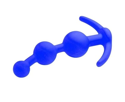 Синяя анальная цепочка из 3 звеньев 13 см Главсексмаг (синий) 