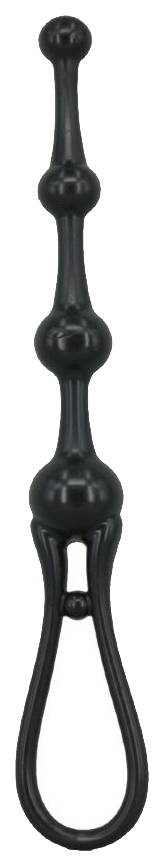 Чёрная анальная цепочка с петлёй 19 см Seven Creations (черный) 