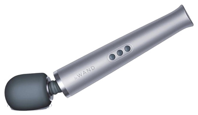 Серебристый массажёр-жезл le Wand с 20 режимами вибрации (серый) 