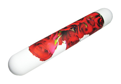 Мультискоростной вибратор с розами 20 см Toy Joy (белый; красный) 
