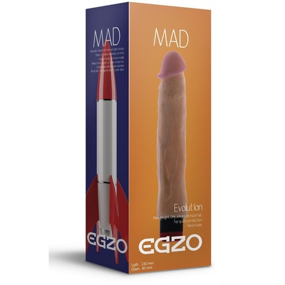 Реалистичный мультискоростной вибратор без мошонки Mad Rocket 23 см Egzo (бежевый) 