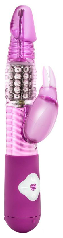 Розовый вибратор с клиторальной стимуляцией Luxe Rabbit 26 см Blush Novelties (фиолетовый) 