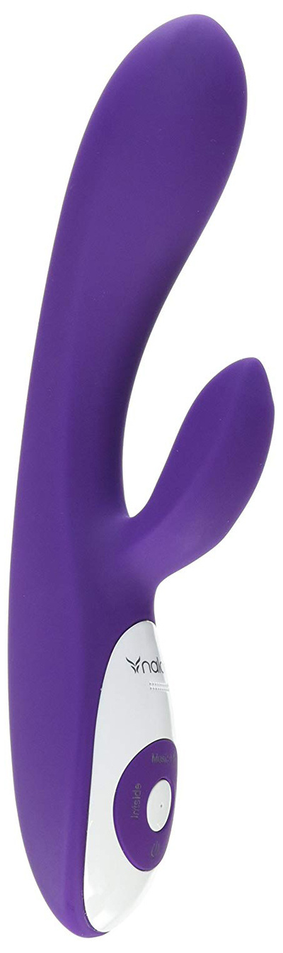 Фиолетовый вибратор Nalone Rhythm X2 с клиторальным стимулятором 21,6 см 