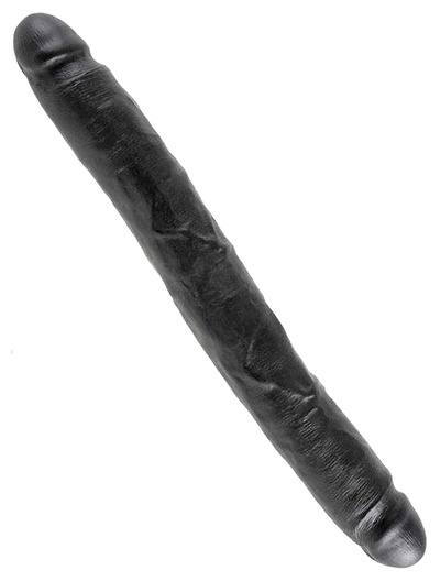Чёрный двусторонний фаллоимитатор 12 Slim Double Dildo 30 см PipeDream (черный) 