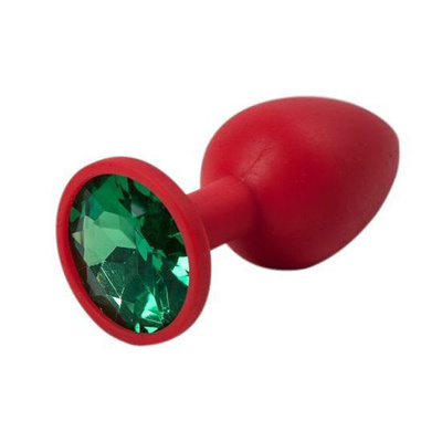 Красная силиконовая пробка с зеленым кристаллом 7,1 см 4sexdream (красный) 