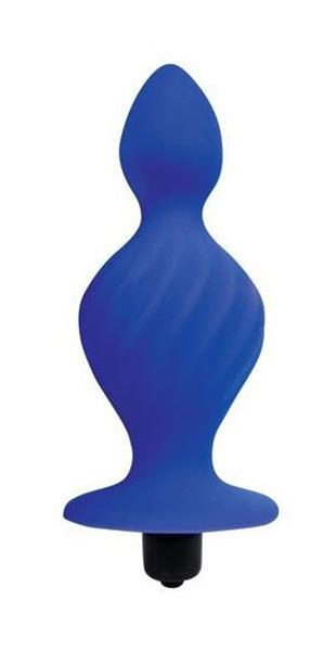 Синяя анальная вибровтулка конической формы 10 см Bior toys (синий) 