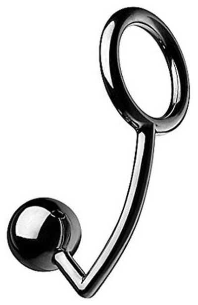 Эрекционное кольцо с анальным шаром из металла XR Brands (серебристый) 