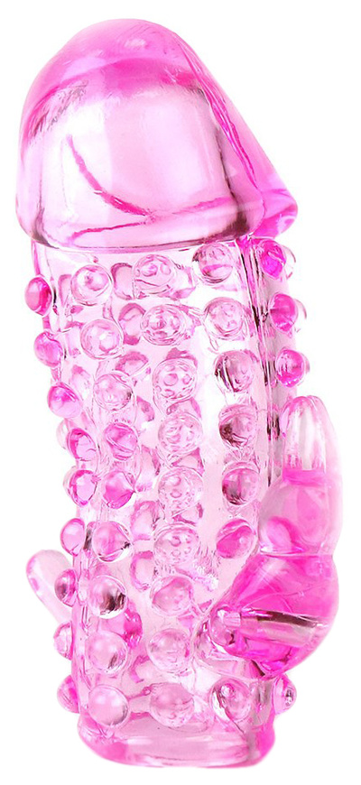 Насадка Sextoy со стимуляторами ануса и клитора розовый 