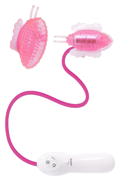 Розовая вибробукашка для клитора с вакуумным всасыванием Seven Creations (розовый) 