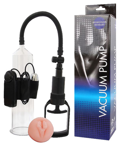 Вакуумная помпа с вибрацией и насадкой в виде вагины Bior toys EE-10054 (прозрачный) 