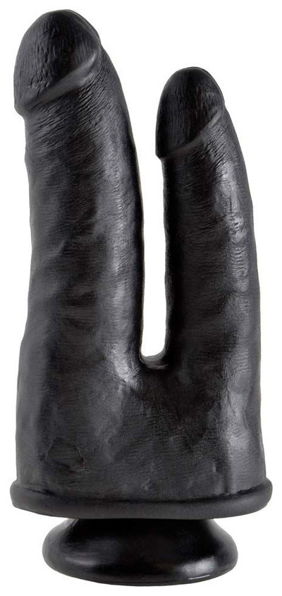 Чёрный анально-вагинальный фаллоимитатор Double Penetrator 20,9 см PipeDream (черный) 