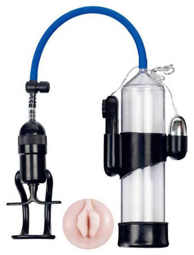 Вакуумная помпа Eroticon PUMP X7 с мини-вагиной и вибрацией (черный; прозрачный; бежевый; белый) 